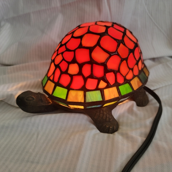 Accents Vintage Tiffany Style Stained Glass Turtle Lamp Poshmark